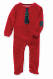 VELOUR NECKTIE ONE-PIECE Velour foot in outfit