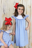Blue  Clover Color Dress - comes Monogrammed